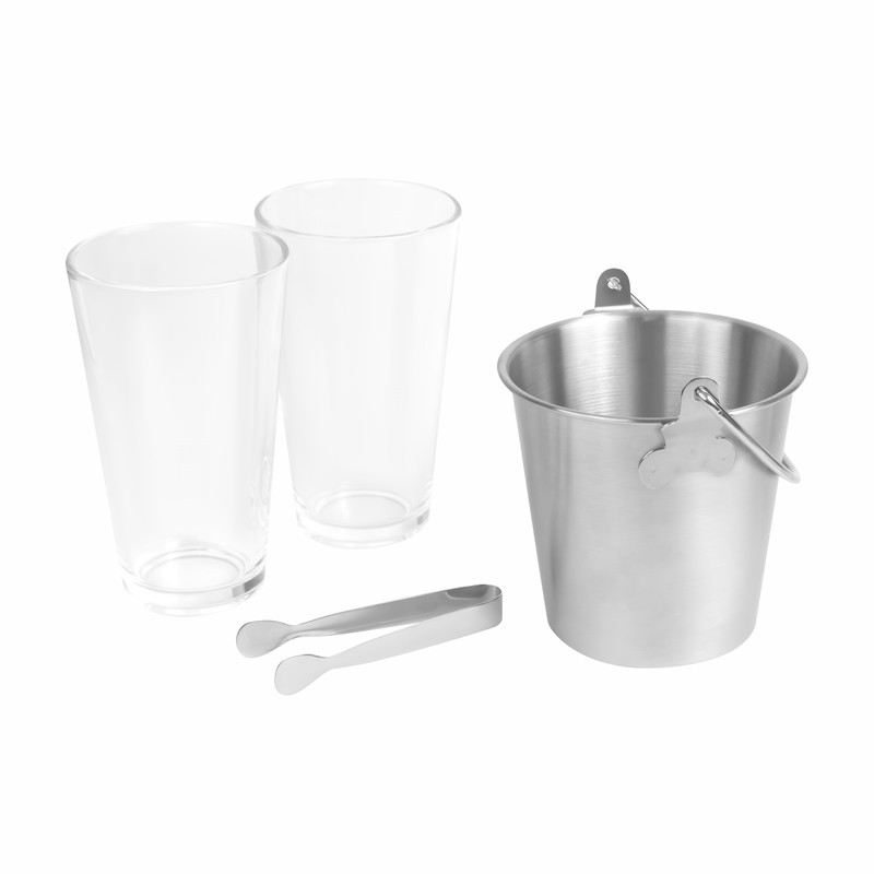 SET DE BAR GLASE — PLATA