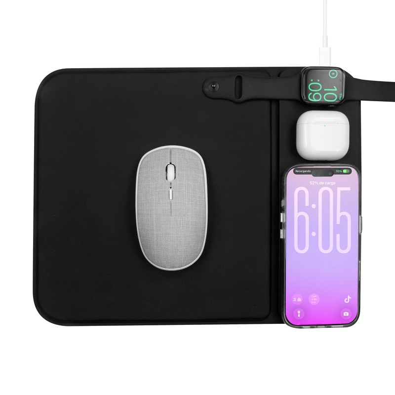 MOUSE PAD CARGADOR ISKRA — NEGRO