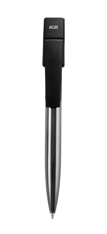 BOLÍGRAFO USB 8 GB SHELL — NEGRO