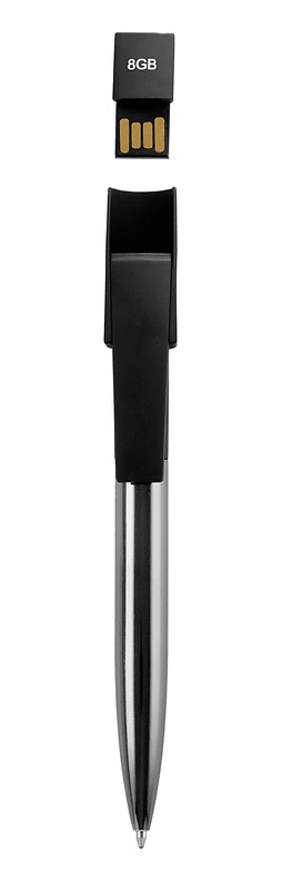 BOLÍGRAFO USB 8 GB SHELL — NEGRO