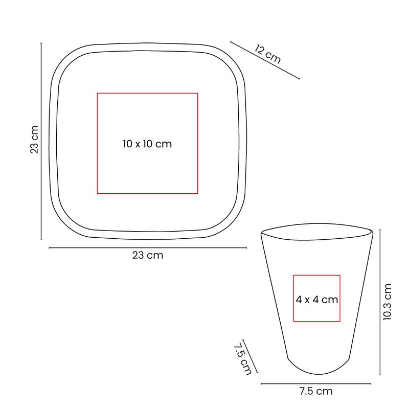 Diagrama técnico — SET DE VAJILLA  SUVA