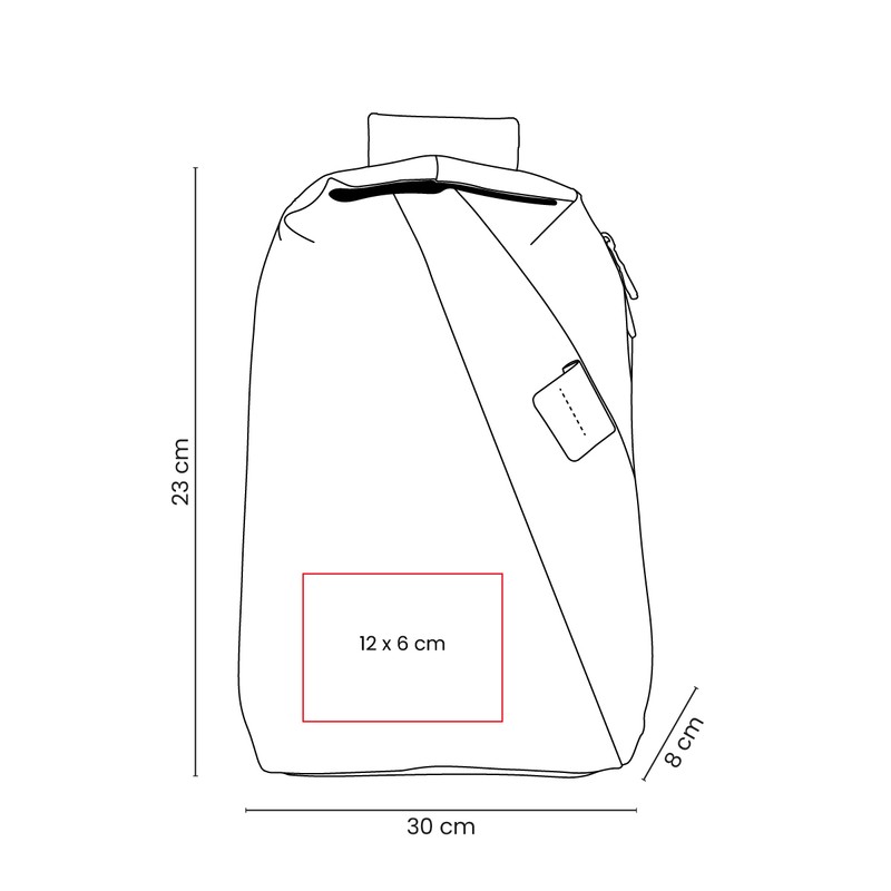 Diagrama técnico — MOCHILA DE VIAJE ZAREK